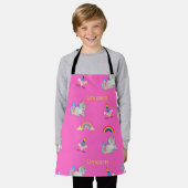 Tablier Motif Unicorne rose (Porté)