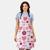 Tablier Motif Valentine`s Day 2023 Arrière - plan avec coe (Porté)