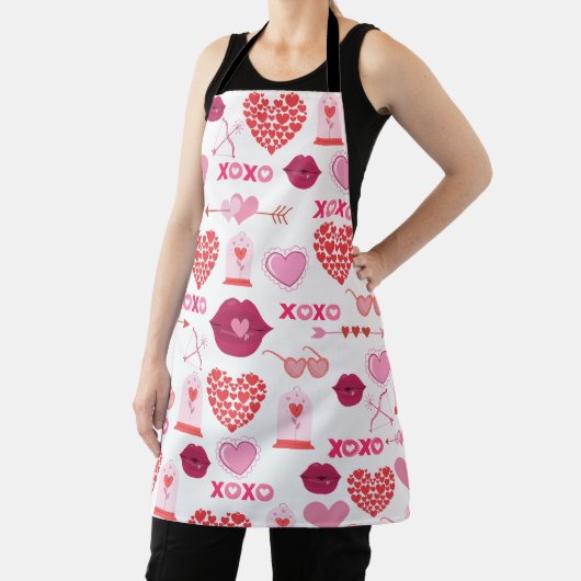 Tablier Motif Valentine`s Day 2023 Arrière - plan avec coe (Insitu)
