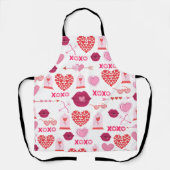 Tablier Motif Valentine`s Day 2023 Arrière - plan avec coe (Recto)