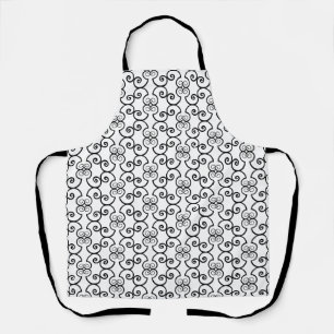 Tablier Motif vectoriel en spirale noir moderne sur fond b