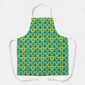 Tablier motif vert jaune géométrique Abstrait (Recto)