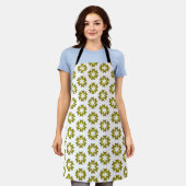Tablier Motif Vert Olive (Porté)