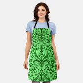 Tablier Motif victorien en vert (Porté)