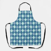 Tablier Motif vintage Argyle bleu (Recto)