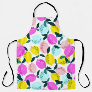 Tablier Motif Vintage aux citrons à main