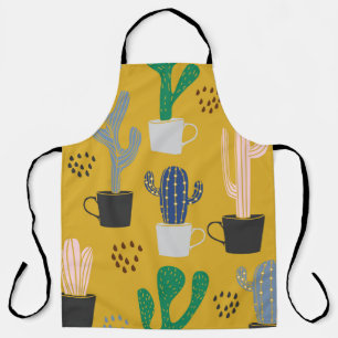 Tablier Motif Vintage Cactus à main