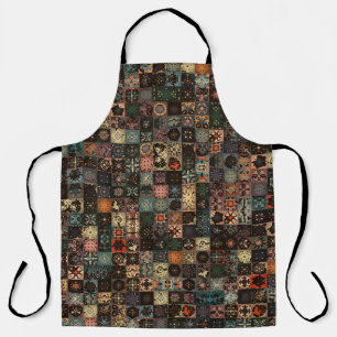 Tablier Motif vintage coloré sans couture avec fleurs et