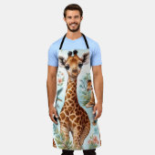 Tablier Motif vintage Cute Baby Giraffe (Porté)