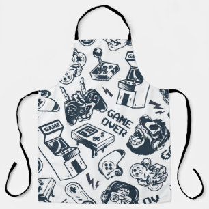 Tablier Motif vintage de jeux rétro.