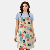Tablier Motif vintage Floral & Caméra (3) (Porté)