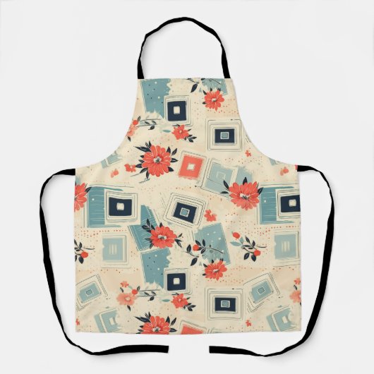 Tablier Motif vintage Floral & Caméra (3) (Recto)