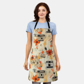 Tablier Motif vintage Floral & Caméra (5) (Porté)