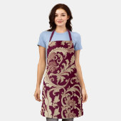 Tablier Motif Vintage marron et beige (Porté)