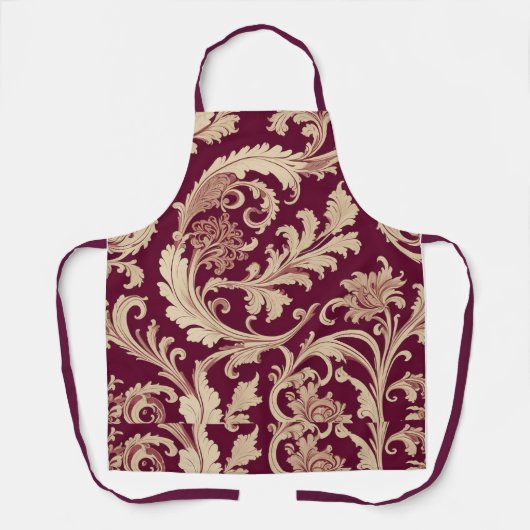 Tablier Motif Vintage marron et beige (Recto)
