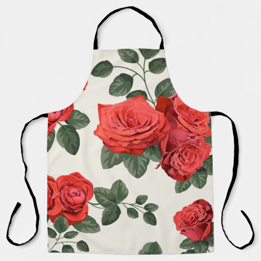 Tablier Motif vintage sans faille avec roses (Recto)