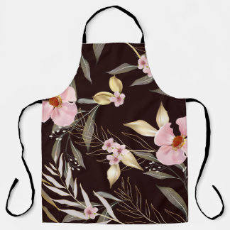 Tablier Motif vintage sans soudure avec feuilles d'or. Exo