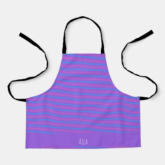 Tablier Motif violet bleu minimal (Recto)