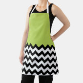 Tablier Motif Zigzag noir et blanc, Chevron, Vert (Insitu)