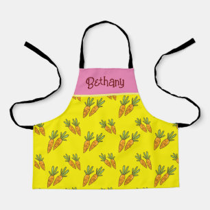 Tablier motifs de carottes jaunes customisés