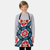 Tablier Motifs de fleurs de broderie (Porté)