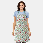 Tablier Motifs de Noël Verts et Rouges - (Porté)