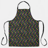 TABLIER MOTIFS DE REGARD DE PAILLETTE D'OR VERT VIOLET (Recto)