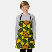 Tablier Motifs de tournesol jaune (Porté)