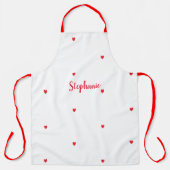 Tablier Motifs du coeur Red White Name Modèle Cute 2021 (Recto)