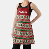 Tablier Motifs Festive Pine - ajouter le nom (Insitu)