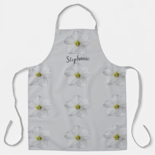 Tablier Motifs floraux Mariage Bridesmaid Flowgirl Grey
