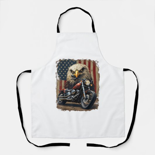 Tablier Motocyclette Drapeau USA Rétro Biker Chopper (Recto)