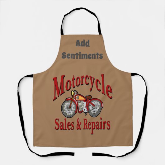 Tablier Motorcycle Design modifier et ajouter du texte, ta (Recto)