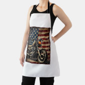 Tablier Motorcycle USA Drapeau Retro Biker (Insitu)