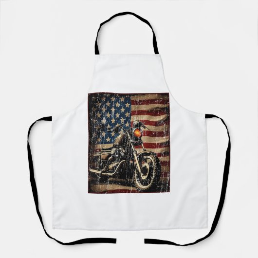 Tablier Motorcycle USA Drapeau Retro Biker (Recto)