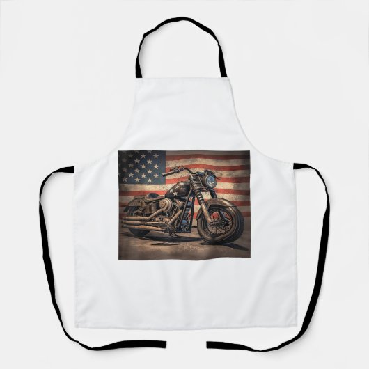Tablier Motorcycle USA Drapeau Retro Biker (Recto)