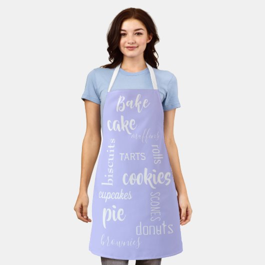 Tablier Mots de cuisson Périwinkle Cuisine Apron (Porté)