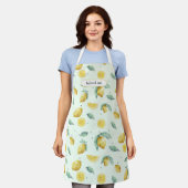 Tablier Mots personnalisés citrons aquarelle (Porté)
