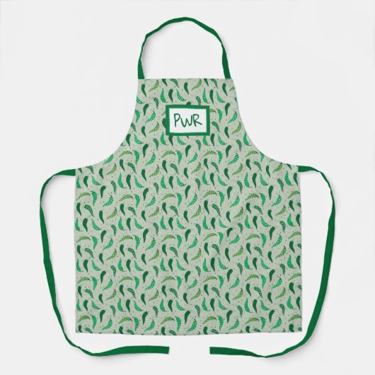 Tablier Mouchoirs chiliens mignons sur vert (Recto)