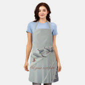 Tablier Mouette blanche le jour d'hiver (Porté)