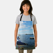 Tablier Mouette Et Bateaux Sur L'Océan, Aire D'Impression  (Insitu)