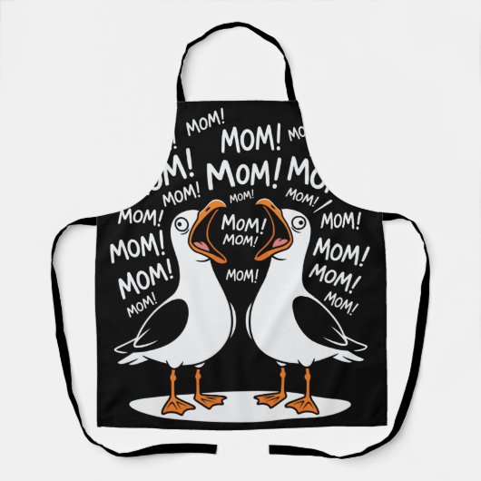 Tablier Mouettes drôles qui crient Maman (Recto)
