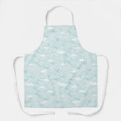 Tablier Mouettes, vagues, nuages, phares bleu doux (Recto)