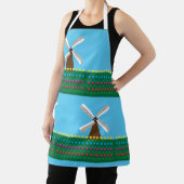 Tablier Moulin à vent parmi les fleurs de tulipes (Insitu)