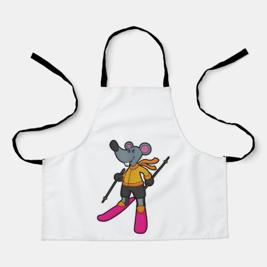 Tablier Mouse as Skier with Ski (Recto)