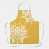 Tablier Moutarde jaune et blanc Damas Choisir une couleur (Recto)
