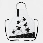 Tablier Moutons Mignons en Noir et Blanc (Recto)