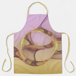 Tablier Mouvements Abstraits Art Fractal Moderne Rose Doré