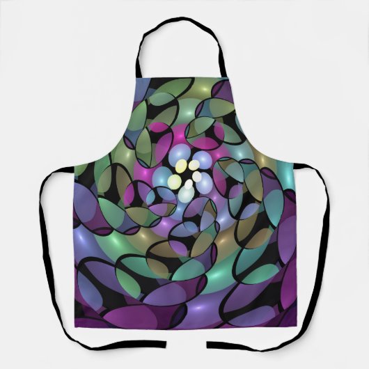 Tablier Mouvements colorés Abstrait Trippy Fractal Art (Recto)