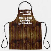 Tablier Mr Good Lookin est Cookin Funny BBBQ Rustic Chef (Recto)